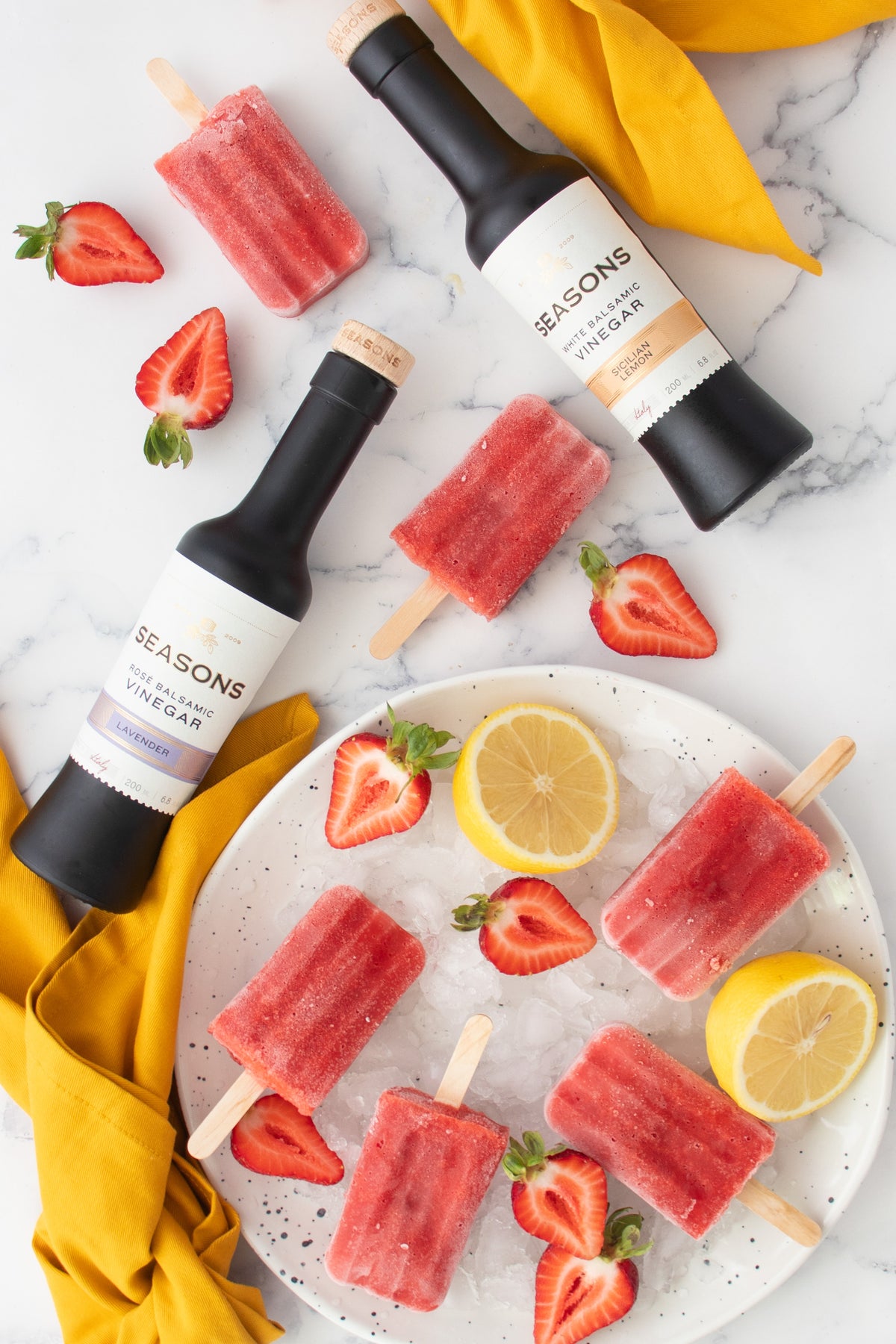 Strawberry Lavender Lemonade Popsicles